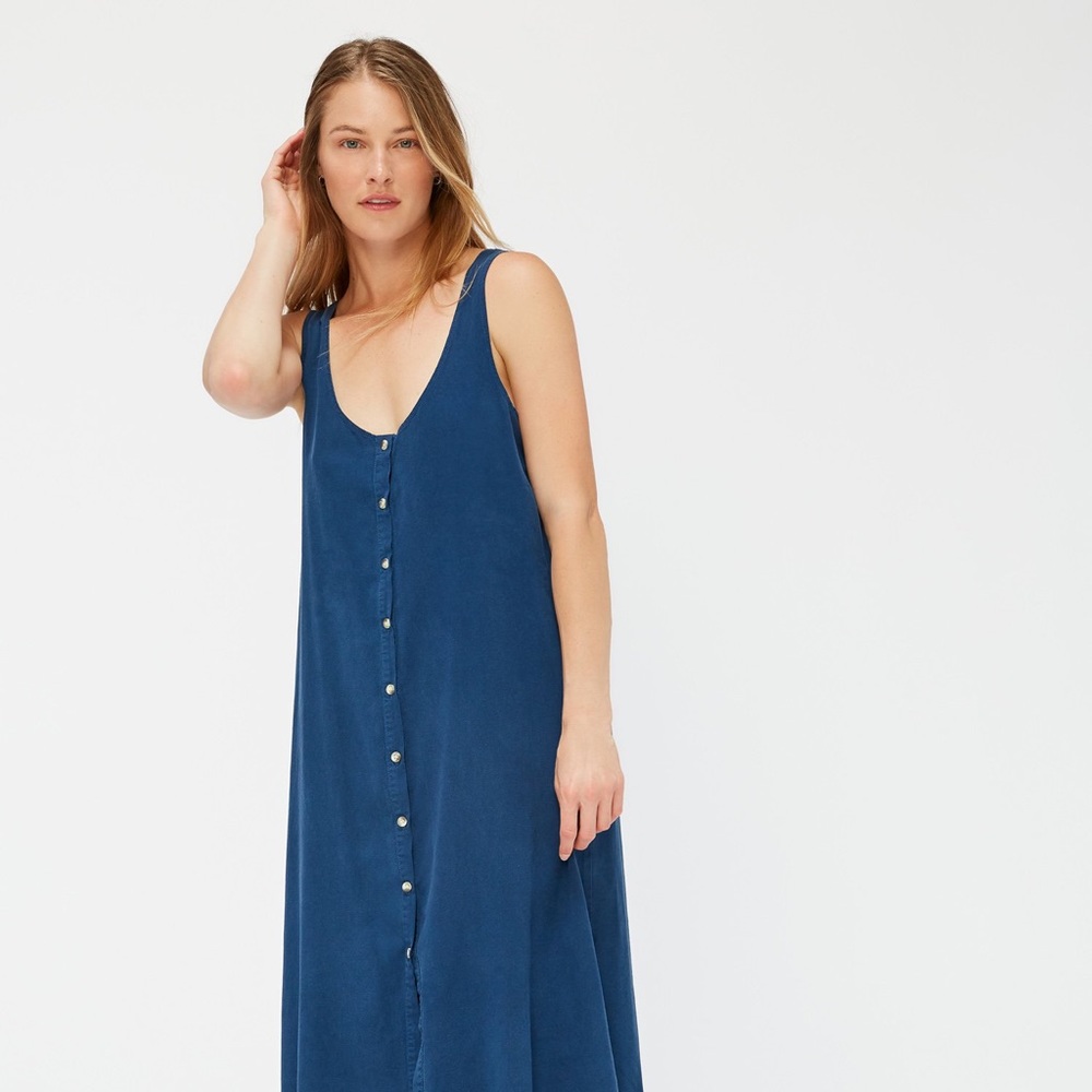 LACAUSA reversible silk dress - sapphire size S